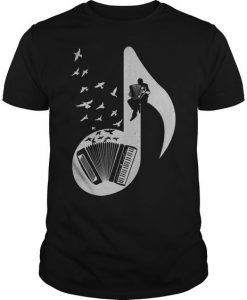 Musical Note Accordion T Shirt DAN