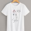 Abstract Figure Print Tee T-Shirt DAN