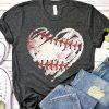 Baseball Heart Grunge T-Shirt DAN