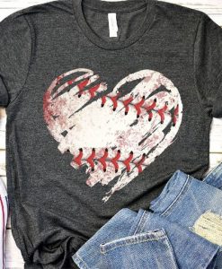 Baseball Heart Grunge T-Shirt DAN