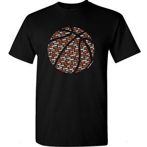 Basketball Text Black T-Shirt AZ01