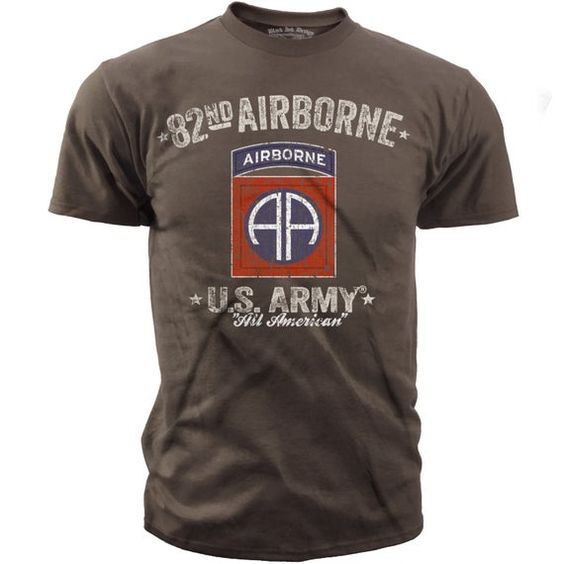 Black Ink Men's 82nd Airborne Division Retro T-Shirt DAN