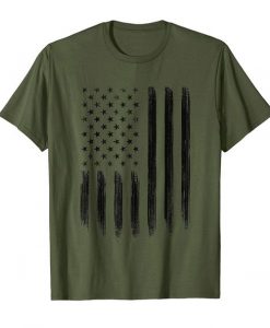 Black Vertical Grunge American Flag Shirt Cool USA Patriotic 4th of July Tee T-Shirt ARMY DAN