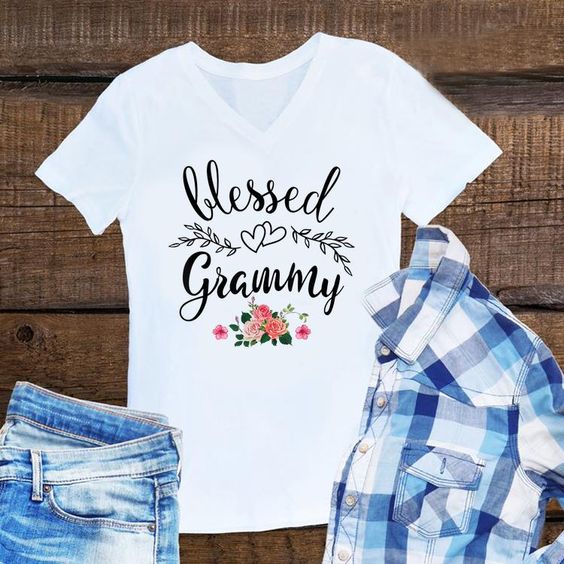 Blessed Grammy with flower T-shirt FD