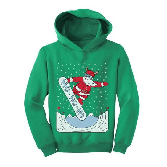 Christmas Santa On Snowboard Hoodie SR01