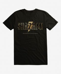 DC Comics Shazam! Gold Name Logo T-Shirt DAN