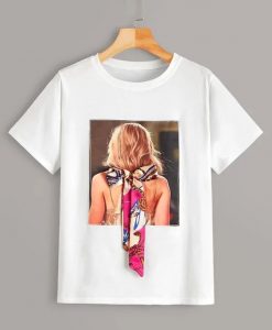 Figure print bow tee T-Shirt DAN