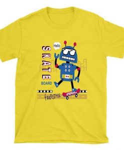 Funny Robot Skateboard T-Shirt AI01