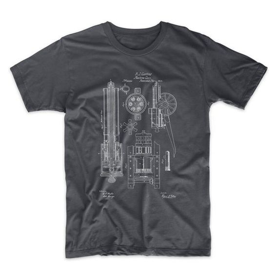 Gatling Gun Patent T shirt DAN