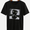 Girl Print Loose Black T-shirt ER30