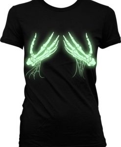 Glow in the Dark Skeleton Hands T-Shirt EL01