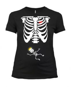 Halloween Pregnancy Skeleton T-Shirt EL01