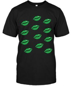 Hot Green Kiss Lips T-shirt FD01