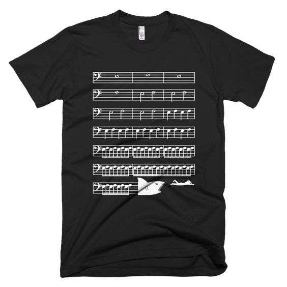 Jaws Music Bass Clef Funny T-Shirt VL01