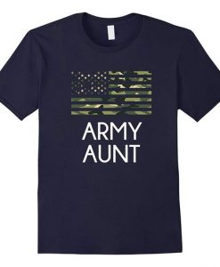 Mens Army Aunt Shirt Black-Samdetee T-Shirt DAN