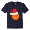 Mens MERRY CHRITSMAS BASKETBALL T-Shirt AZ01