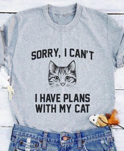 Plans With Cat T-shirt FD