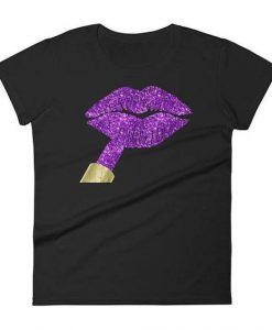 Purple Lipstick Kiss t-shirt FD01