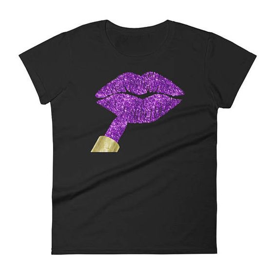 Purple Lipstick Kiss t-shirt FD01