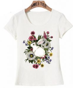 Rabbit In Flowers T-Shirt FD01