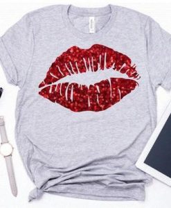 Red Glitter Lips T-shirt FD01