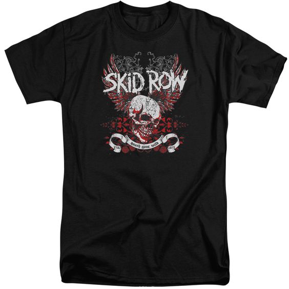 Skid row shirt winged skull black tall t-shirt DAN