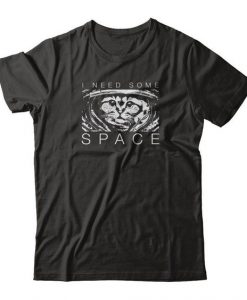 Space Cat Black T-Shirt DAN