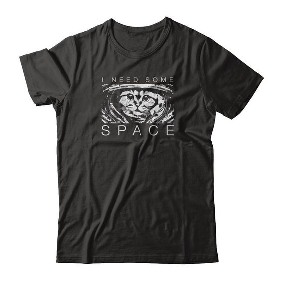 Space Cat Black T-Shirt DAN