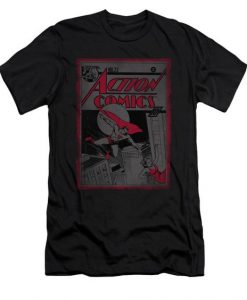 Superman shirt slim fit comic #23 black t-shirt DAN