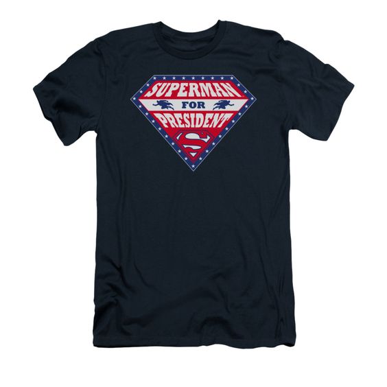 Superman shirt slim fit for president navy t-shirt ER