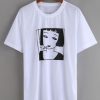 White Smoking Girl T-Shirt EM29