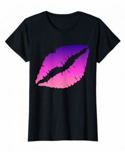 Women Purple Lips Tshirt FD01