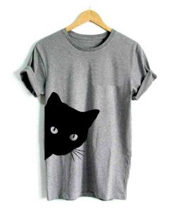 cat looking out side T-shirt FD