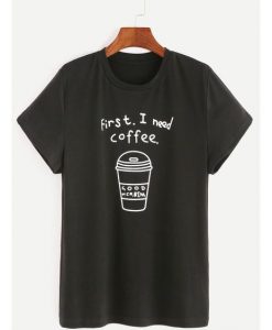 the black Coffee Print Tee T-SHIRT ER30