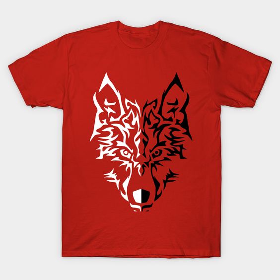 Black and White Wolf Tshirt EL4N