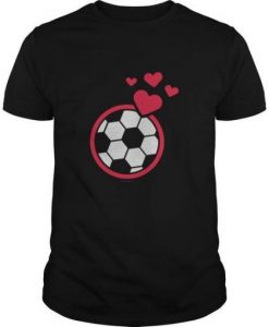 Love Soccer Ball Hearts T-Shirt AR21N