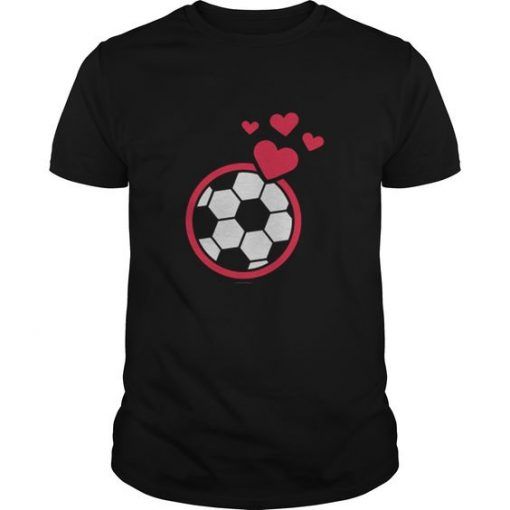 Love Soccer Ball Hearts T-Shirt AR21N