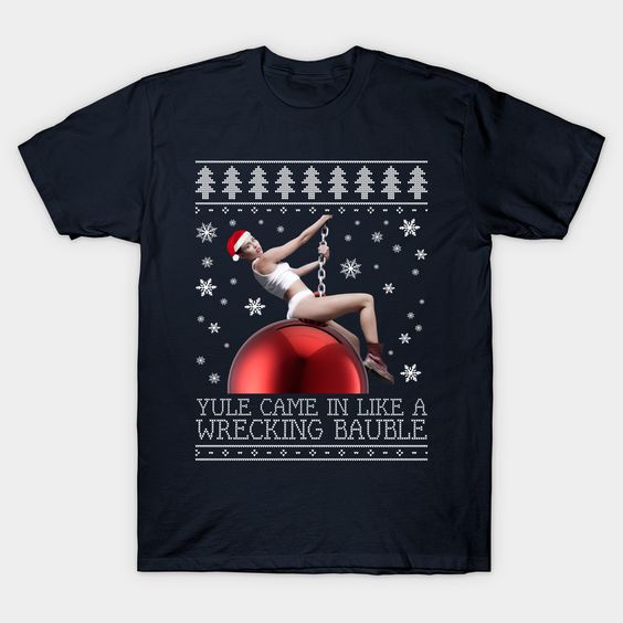 Miley Wrecking Ball Christmas Tshirt FD27N