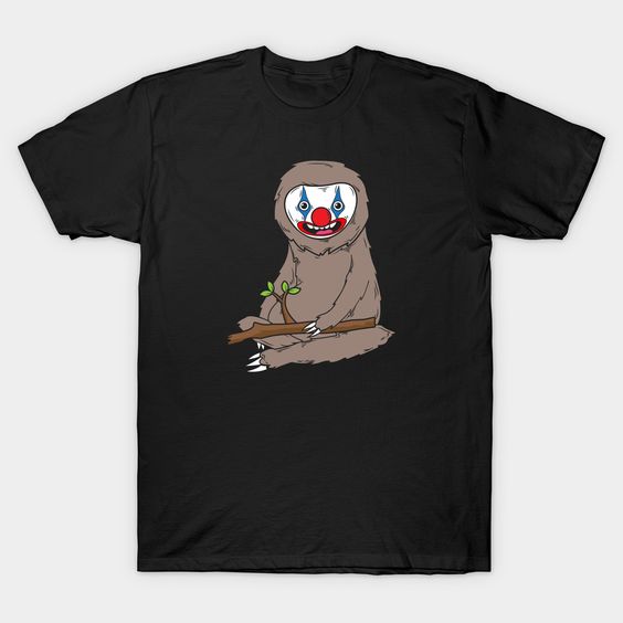 Sloth Wearing Scary T Shirt N7SR