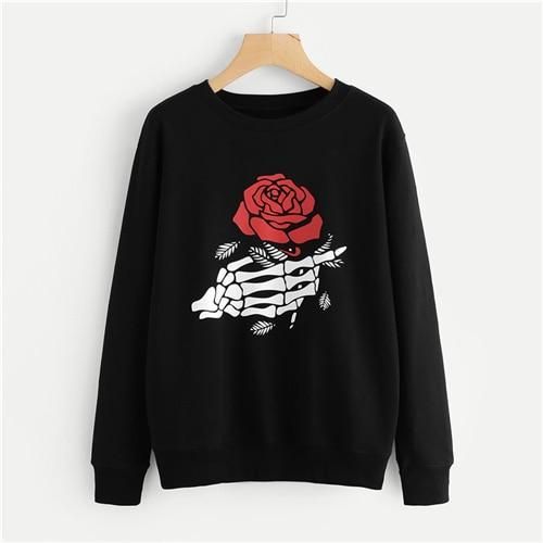 Black Floral Sweatshirt D4EM