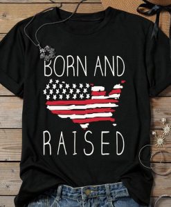 Born And Raised American Flag T-Shirt VL7D