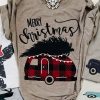 Merry Christmas Plaid Car T-Shirt VL7D