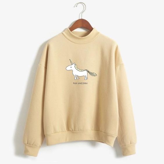 Run Unicorn Turtleneck Sweatshirt D2ER