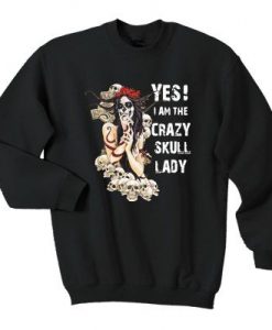 crazy skull lady sweatshirt FD3D