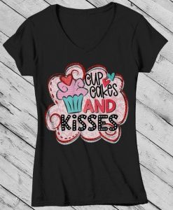 Cupcakes and Kisses Valentine T Shirt SR7J0