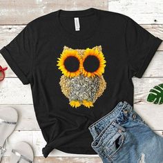 Owl Made Sunflower Tshirt EL1F0