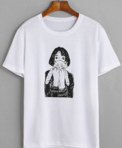 Girl Holding cat T Shirt SP14A0