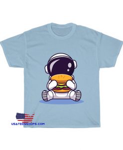 Cute astronaut eating burger cartoon T-Shirt EL16D0