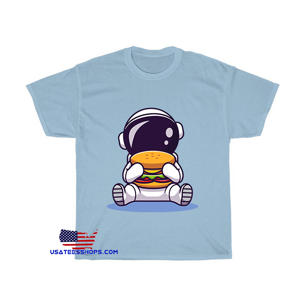 Cute astronaut eating burger cartoon T-Shirt EL16D0