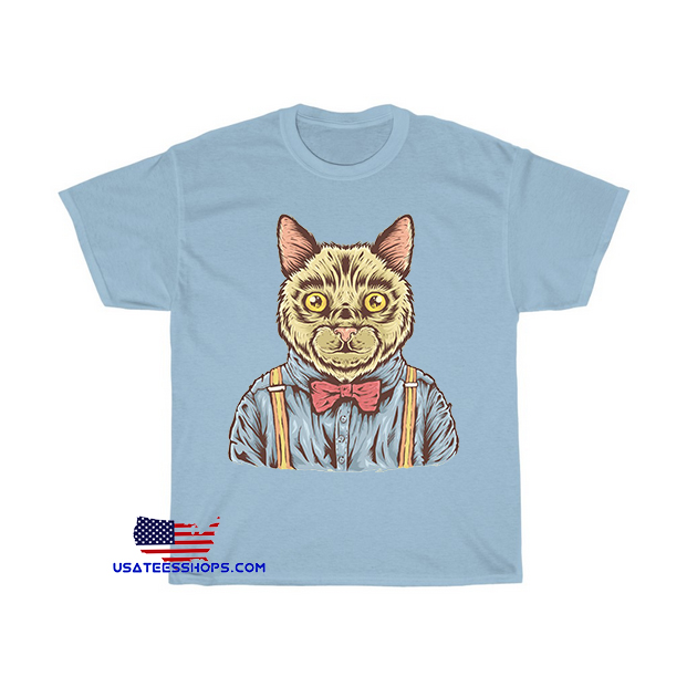 Hand drawn cute cat with shirt and bowties T-Shirt EL16D0